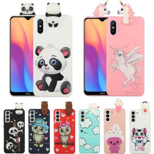 3D Cute Unicorn Panda TPU Case on For Redmi 9A Soft Silicon Cover For Funda Xiaomi Redmi 9 9C Redmi Note 9 Pro Note 9S Case Capa