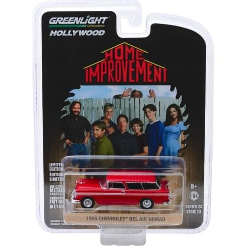 GreenLight 1:64 1955 Chevrolet Bel Air Nomad Home Improve Collection Metal Die-Cast Simulation Model Cars Toys