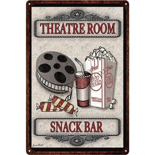 Man Cave Sign Plaque Metal Vintage Coffee Bar Popcorn Plate Wall Retro Cafe Shop Home Art Craft Cinema Decor 30X20CM Poster 2020
