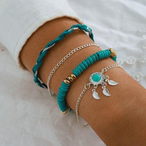 Bohemian 3pc Bracelet Set Handmade Woven Strings Ethnic Charm bracelet for women