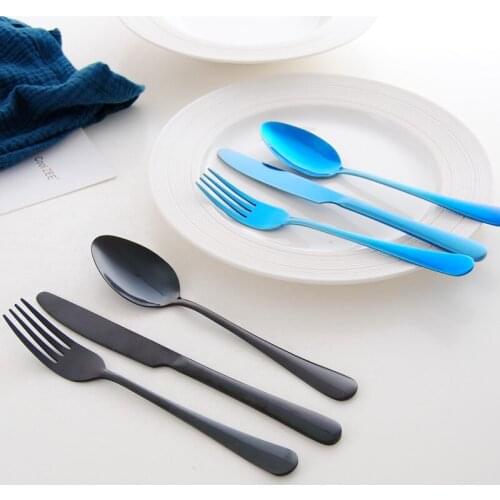 24Pcs/Set Stainless Steel Dinnerware Set Cutlery Dinner Tableware Kitchen Accessories Western Fork Set Drop Shipping