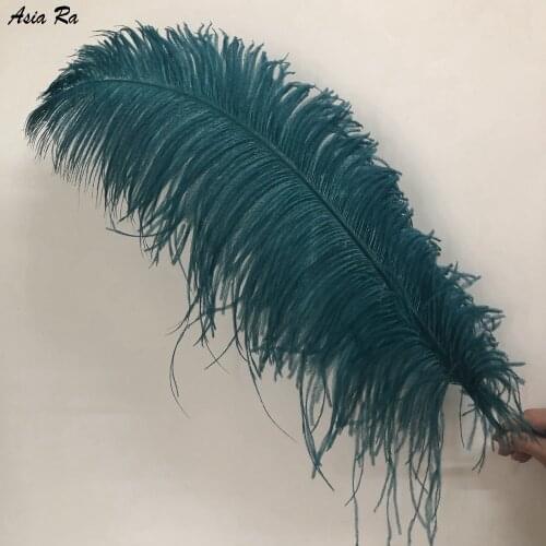 10PCS/Lot Natural Peacock Blue Ostrich Feathers Wedding Home Decoration 50-55CM 20-22" Ostrich Plumes Table Centerpiece Crafts