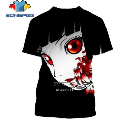 SONSPEE New T-shirt 3D Printing Unisex Anime Hell Girl Enma Ai Jigoku Shoujo Mioyosuka High Quality Casual T-shirt Pullover Fash