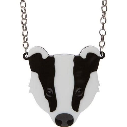 Badger necklace - laser cut acrylic