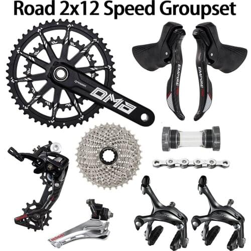 SENSAH EMPIRE PRO 2x12 Speed, 24s Road Groupset carbon fiber Shifter Lever Rear Derailleur KMC X12 chain 170/172.5/175MM Crankse
