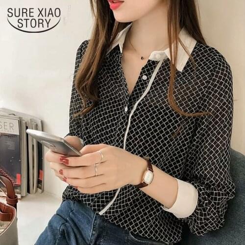 Plus Size 3XL 4XL Blouse Women Striped OL blouse Fashion woman blouses 2021 Long Sleeve Shirt Women Chiffon Blouse Shirt 1175 40