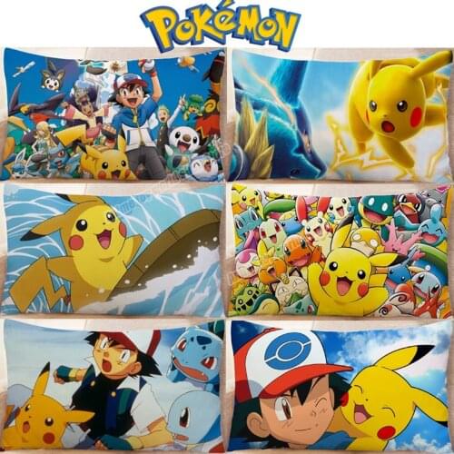 Pokemon Pillow Cases Home Decor Pikachu Pillow Cover Anime Cute Girls Rectangle Pillowcase Cushion Cover Decorations Gifts