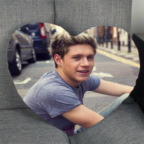 Custom Niall Horan Pillow Case Heart Shaped Zipper Pillow Cover Satin Soft No Fade Pillow Case Home Textile Decorative