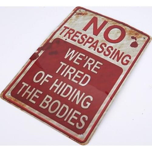 Vintage No Trespassing Metal Tin Signs Home Wall Farmhouse Shop Decor Tin Signs New