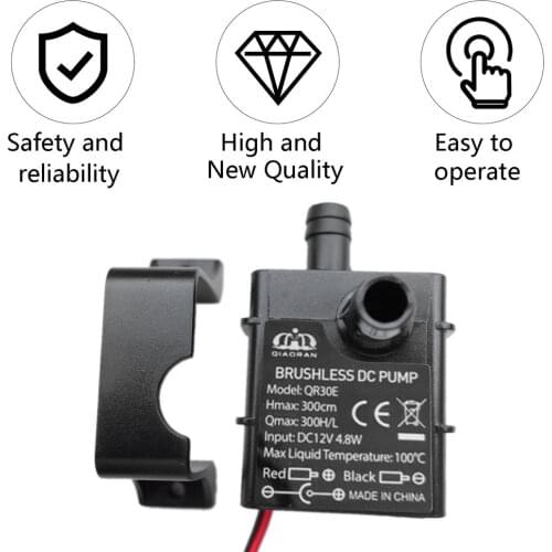 QR30E Waterproof Brushless Pump DC 12V 4.2W 240L/H Flow Rate Submersible Water Pumps Ultra-quiet Mini Water Pum