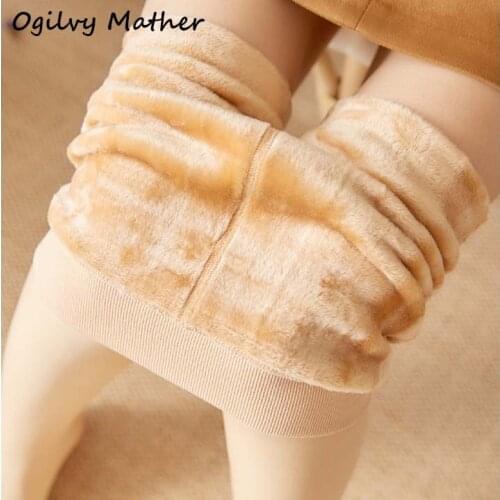 Ogilvy Mather 2020 Autumn Winter Legging Women Keep Warm Solid Leggings for Women High Waist Thick Velvet Leggings Super Elastic
