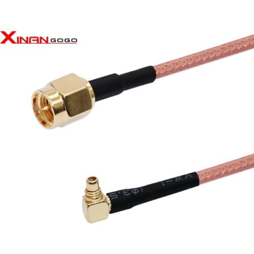 1pcs SMA Male to MMCX Male Right Angle RF Connector RG316 Extend Cable