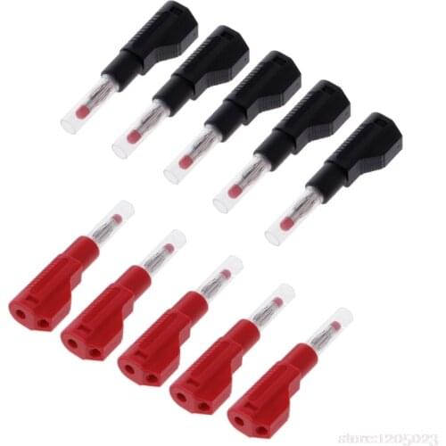 10 Pcs 4mm Male Retractable Sheath Stackable Banana Plug Wire Solder Connector