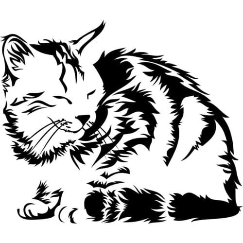 14.9*12.5CM SLEEPING DORMANT CAT Animal Car Stickers Funny Window Decorative Decals Motorcycle Accessories C4-0445
