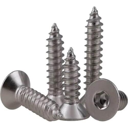 20PCS DIN7991 304 stainless steel M3 M4 M5 M6 Hex Countersunk head self-tapping screw