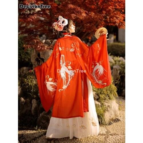 2021 fairy ancient chinese costume hanfu coat women retro princess outfit fairy cosplay flower embroidery tang suit clothes