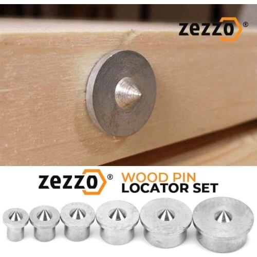 6PCS Zezzo® Wood Pin Locator Set 4mm-12mm Multi Dowel Center Point Set Tool Joint Alignment Pin Wood Timber Marker Dropshipping