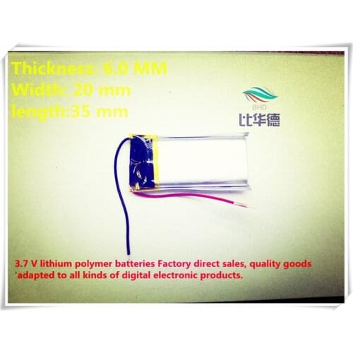 Free shipping) 3.7V 602035 370 mah lithium-ion polymer battery CE FCC ROHS certification authority