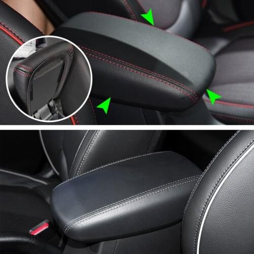Car Microfiber Leather Center Console Armrest Box Cover Protective Trim For Hyundai IX25 2015 2016 2017 2018