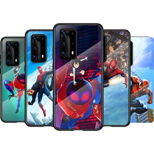 Tempered Glass Cover Marvel Spider on Air For Huawei P40 P30 P20 P10 Pro Plus Lite 5G 2019 Phone Case