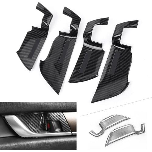 For Honda Accord 2018 Inner Door Handle Bowl Protective Decoration Cover Trim Carbon Fiber ABS Car Accessories