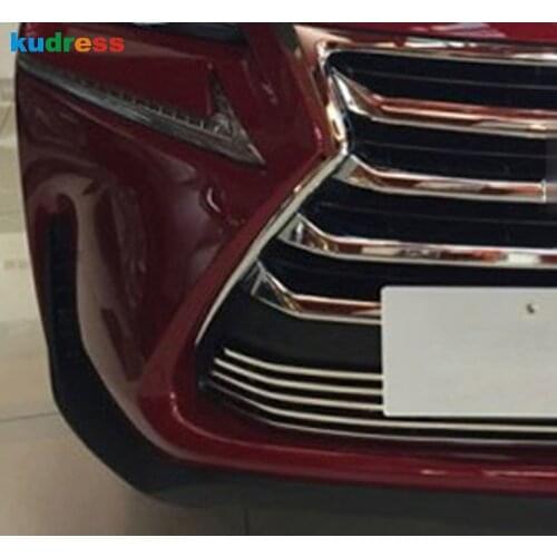 For Lexus NX200 NX300H 2015 2016 ABS Chrome Front Grille Around Trim Front Center Grill Grille Cover Trim Racing Grill Trim 7pcs