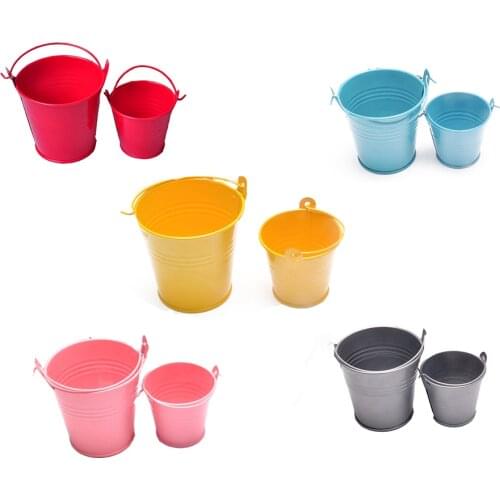 Hot Sale Small Iron Barrel Tinplate Mini Tub Decorative Kegs Craft Ornaments Anti-deform Bright Color Durable