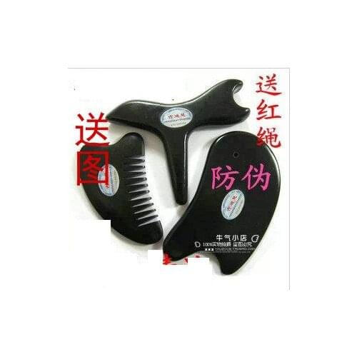 Sibin bian stone T shaped 100% Natural black bian stone body face Massager Gua sha scrape guasha plate acupoint massage
