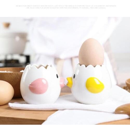 Cute Chicken Shape Ceramic Egg White Separator Creative Egg Yolk Protein Separator Filter Baking Tools Kitchen Accessories