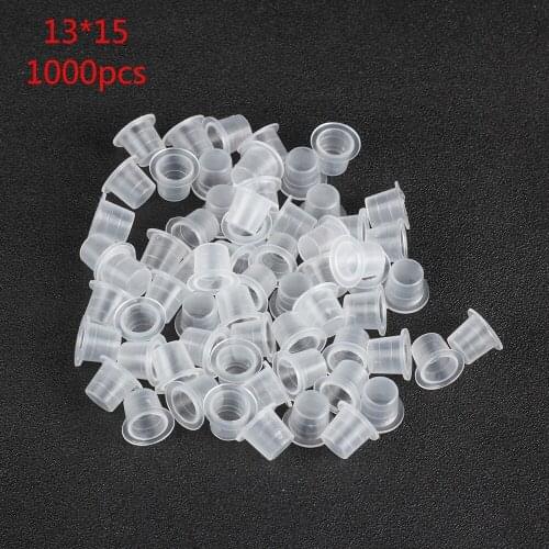 1000Pcs 13MM Large Size Tattoo Ink Cups Caps Supply Professional Permanent Tattoo Accessory for Tattoo Machine Plastic New&Hot