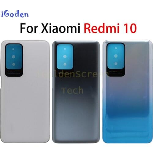 Battery Cover Rear Door New Housing Back Case For Xiaomi Redmi 10 Battery Cover Replacement Parts For Redmi 10 Rear Cover