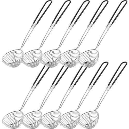 Stainless Steel Colander Sieve,Wire Skimmer Spoon with Handle for Hot Pot Eating Soup Draining and Pearl Food(10 Pieces)