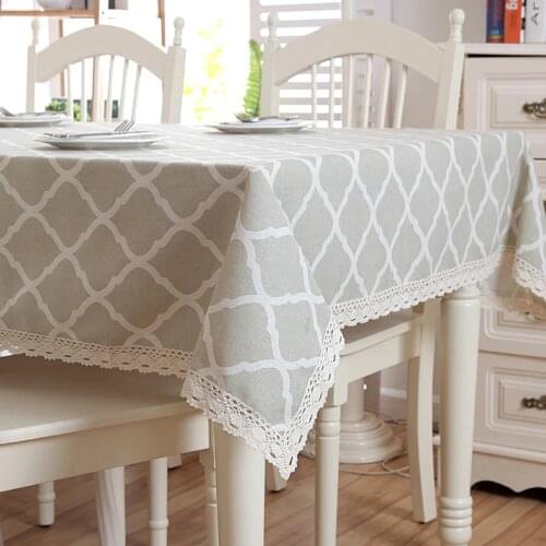 Fashion country linen tablecloth printing cube multi-function style rectangular tablecloth tablecloth home kitchen decoration