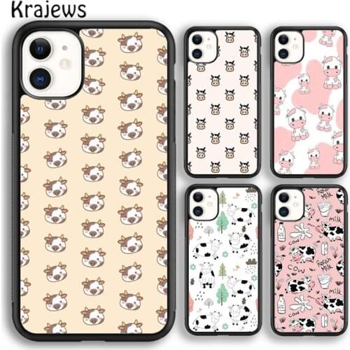 Krajews Animal Cute Cartoon Cow Soft Phone Case Cover For iPhone 5 SE 6s 7 8 plus X XR XS 11 12 pro max Samsung Galaxy S8 S9 S10