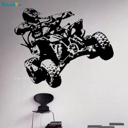 ATV Rider Wall Decal Wild Obstacle Race Sticker 4 Wheeler Home Decoration Self-adhesive New Art Design Murals Removable YT4603