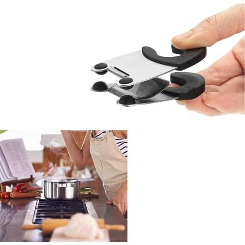 Newest Anti Heat Pot Pan Clip Spoon Spatula Holder Kitchen Utensil Hand Safe Tool