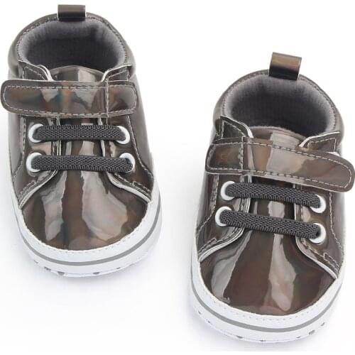 Toddler Baby Shoes Crib Shoes PU Leather Gold First Walkers Soft Newborn Baby Mocassins