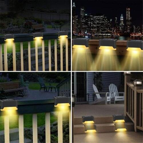 1PCS Solar Powered Fence Deck Lights Wall Stairs LED Outdoor Garden Lamp Solar Stair Light Waterproof Step Light Landscape Light