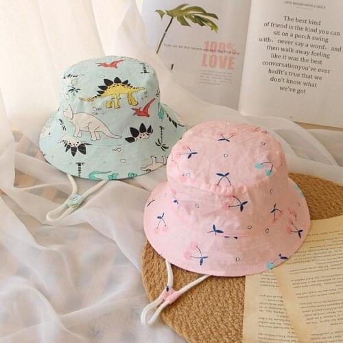 1PC Children Summer Bucket Hat Double Sided Sun Caps For Boys Girls Letter Print Fisherman Hat autumn Baby Panama Beach Sun Hat