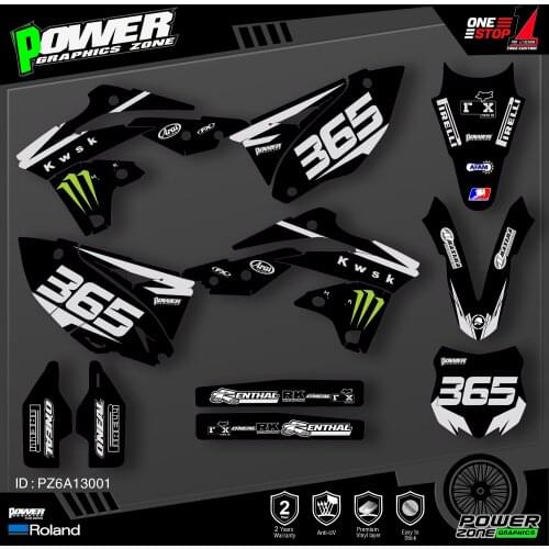 PowerZone Custom Team Graphics Decals Stickers Kit For Kawasaki Decal 2013 2014 2015 2016 KXF250 KX250F 001