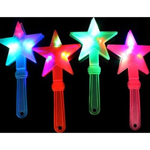Plastic Glowing Five-pointed Star Clap Party Supplies Funny Colorful Star Hand Clap Applause Makers For Concert Party Dance