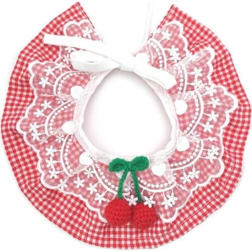 Pet Lace Bib Dog Cat Saliva Towel Scarf Cat Bib Cover Towel Large Medium And Small Dog Teddy Bib