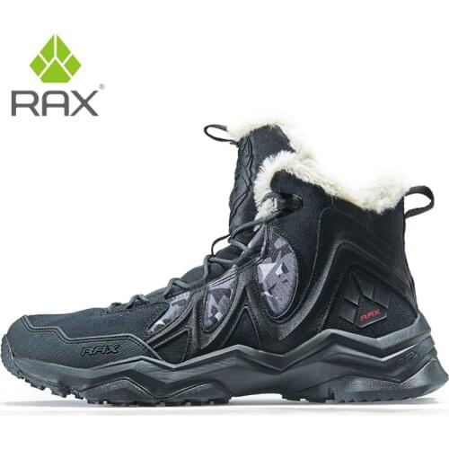 RAX Waterproof Trekking Boots Winter Snow Boots For Men Women Fleece Hiking Shoes Outdoor Sports Sneakers Mens Mountain Shoes