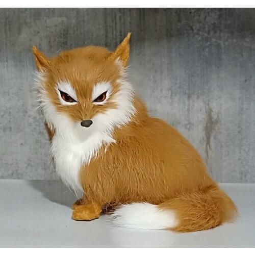 Cute real life fox model plastic&furs simulation yellow fox doll gift about 15x14cm xf2863