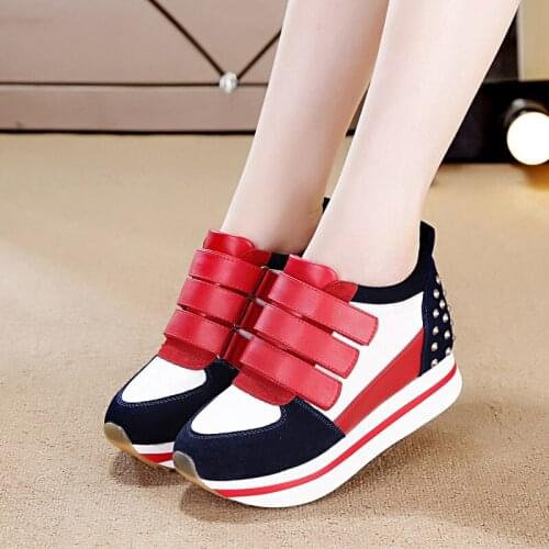 Womens Sneakers Platform Wedges Shoes for Girls Real Leather Shoes Woman Pumps Sneaker Fashion Casual Wedge Platform Shoes Rivrt