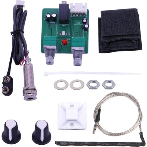 Guitar Pickup, AL-204 Silent Guitar EQ Equalizer Pickup with Tone Volume Control Knob for Luthier DIY Parts