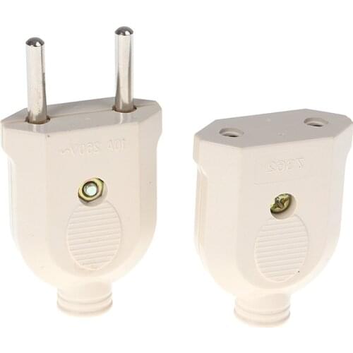 2 Pin EU Plug Male Female electronic Connector Socket Wiring Power Extension