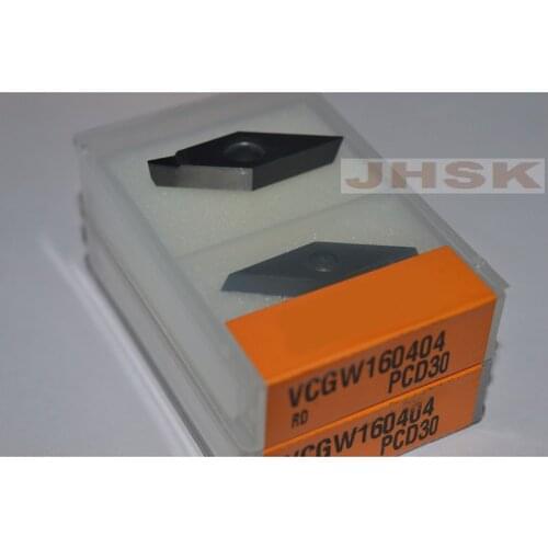 2pcs VCGW 160404 PCD30 Used for Aluminum Polycrystalline diamond tools (PCD) cnc
