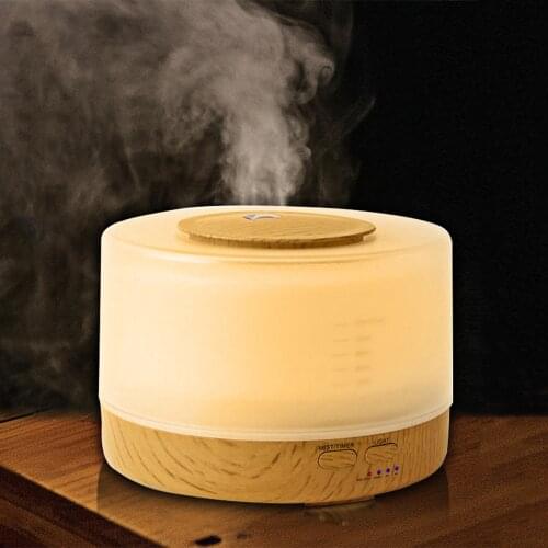 500ml Aroma Diffuser Household Bedroom Aromatherapy Essential Oil Diffuser Time Setting Colorful Wooden Air Humidifier
