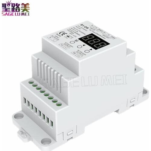 Free shipping S1-DR AC100V-240V DIN rail 2 Channel 2CH AC Triac DMX Dimmer, Dual channel output Silicon DMX512 LED controller